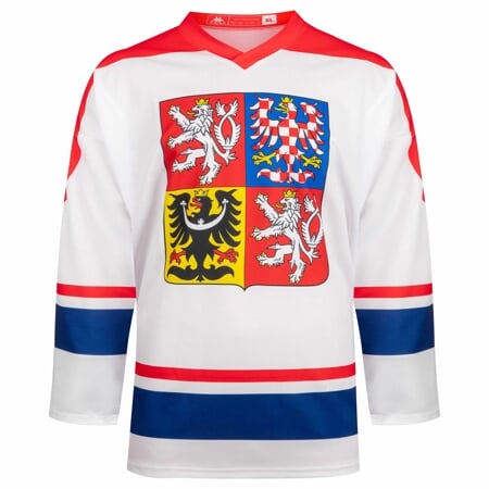 Fan dres Česko bílá s červenými rameny