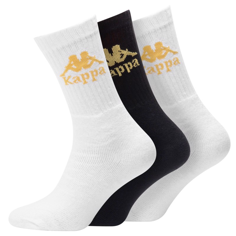 AUTHENTIC AILEL ponožky 3pack bílá/černá se zlatou