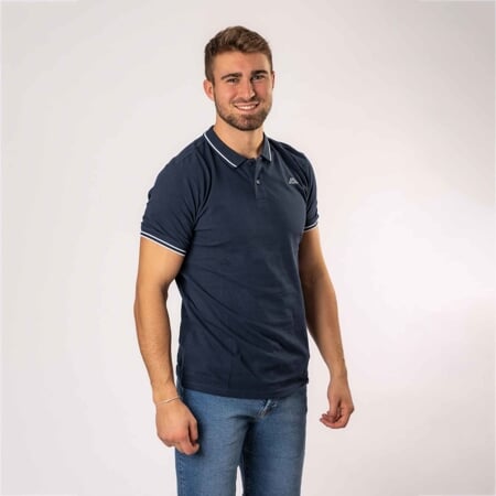 LOGO EZIO SLIM polo (351683W) tm.modrá,bílý proužek